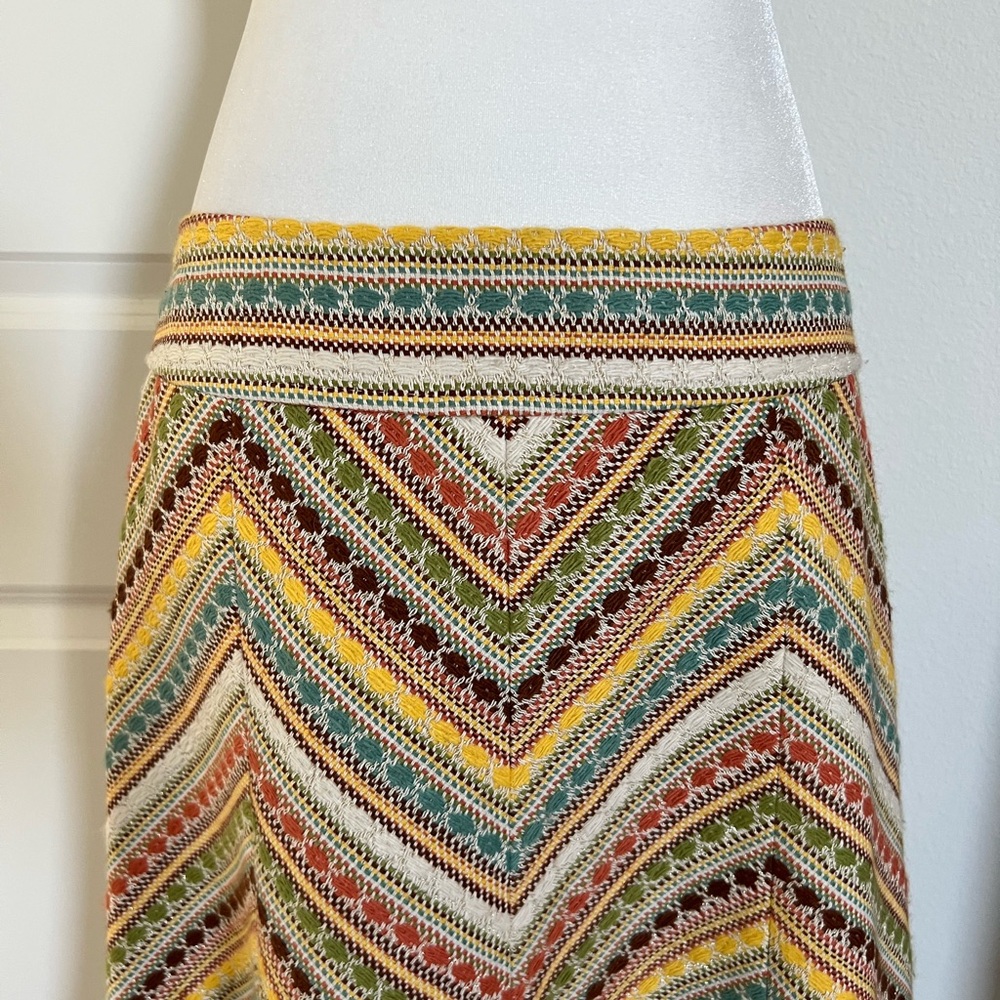 NWOT Nanette Lepore Colorful Chevron Skirt 8 - Picture 2 of 9
